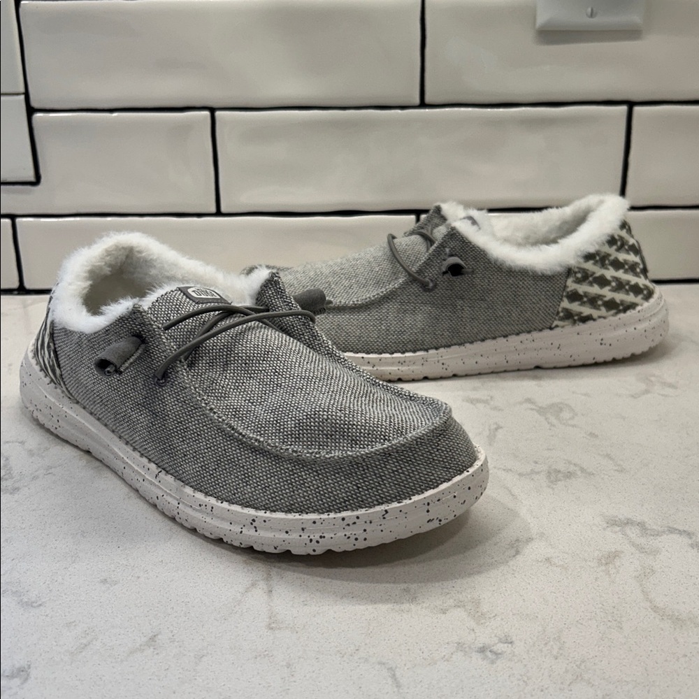 Hey Dude Wendy Funk Wool Light Grey Slip On Shoe Women's Size 9 - Picture 12 of 16